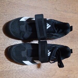 Adidas Mens Black and White Weightlifting Sneakers